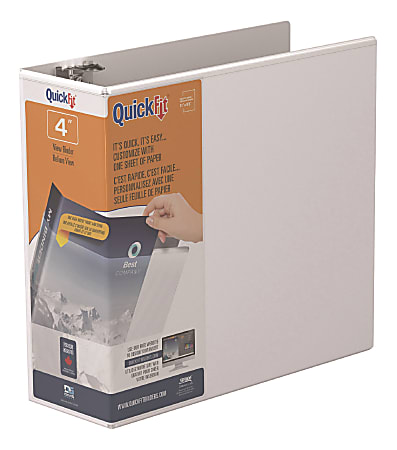 QuickFit® View 3-Ring Binder, 4" Locking Angle D-Rings,