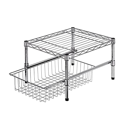 Honey-Can-Do White Steel Stacking Cabinet Shelf Organizers (2-Pack)  KCH-09424 - The Home Depot