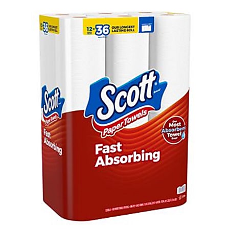 Scott Paper Towels, Choose-A-Sheet, 12 Triple Rolls = 36 Regular Rolls (150 Sheets Per Roll)