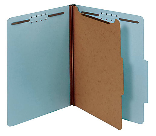 Office Depot® Brand Pressboard Classification Folders With Fasteners, Legal Size (8-1/2" x 14"), 1-3/4" Expansion, Blue, Box Of 10