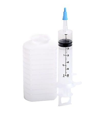 Medline Enteral Feeding and Irrigation Syringes, IV Pole Bag, 60cc, Pack Of 30