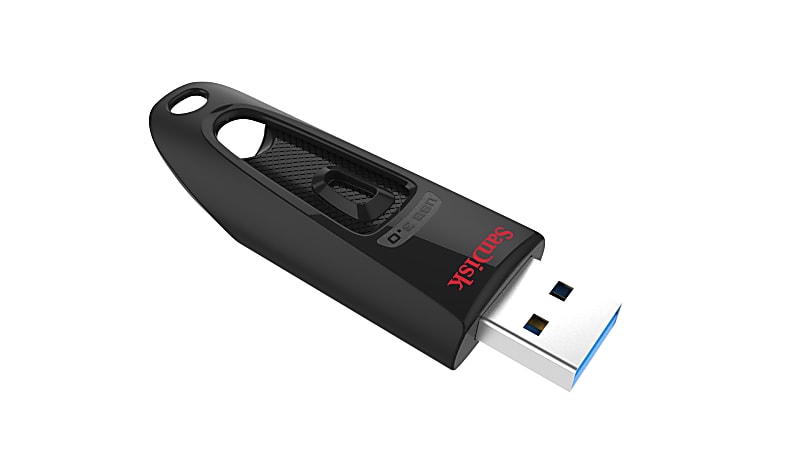SanDisk Ultra USB 3.0 Flash Drive 256GB Black - Office Depot