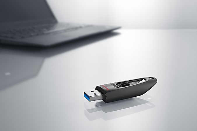 SanDisk Ultra USB 3.0 Flash Drive 128GB Black - Office Depot