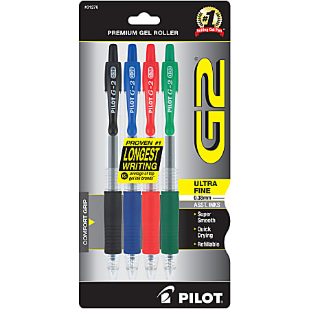 Pilot G2 Retractable Gel Pens, Ultra Fine Point,