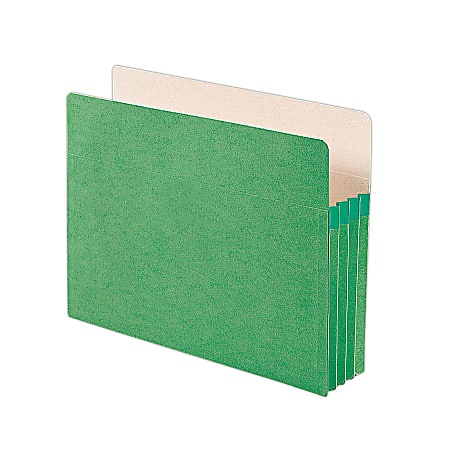 Smead® Color File Pockets, Letter Size, 3 1/2" Expansion, 9 1/2" x 11 3/4", Green
