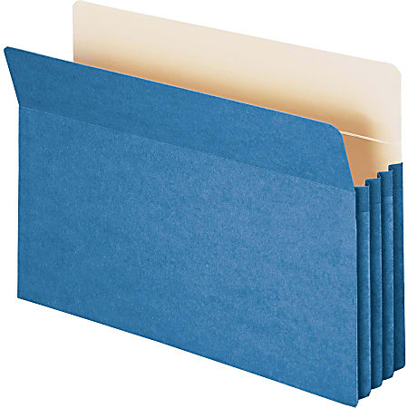 Smead® File Pocket Expanding Color Pockets, 3 1/2" Expansion, Legal Size, Blue