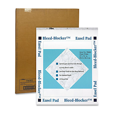 TOPS® Bleed Blocker™ 30% Recycled Easel Pads, 27" x 34", 40 Sheets, Carton Of 2