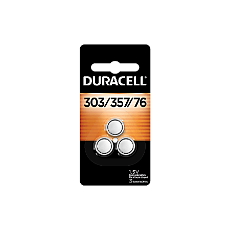 Duracell® Silver Oxide 303/357 Button Batteries, Pack Of 3
