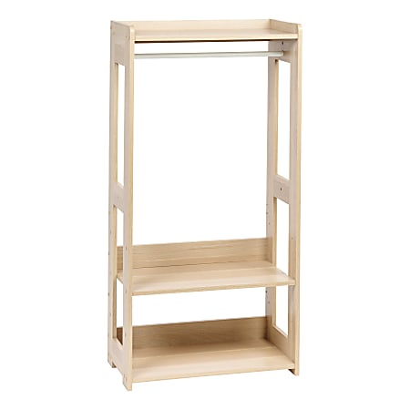 IRIS Compact Wood Garment Rack 47 1 4 H x 23 5 8 W x 12 5 8 D Light Brown