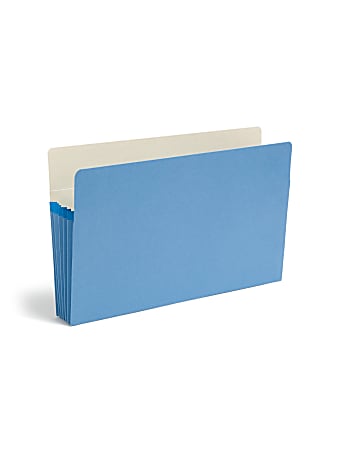 Smead® Color File Pockets, 5 1/4" Expansion, 9 1/2" x 14 3/4", Blue