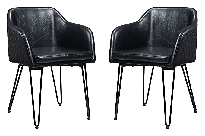 Zuo Modern Braxton Dining Chairs, Black, Set Of 2 Chairs