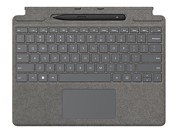 Microsoft Surface Pro Signature Keyboard - Keyboard - with touchpad, accelerometer, Surface Slim Pen 2 storage and charging tray - QWERTY - English - platinum - commercial - with Slim Pen 2 - for Surface Pro X, Pro 8, Pro 9