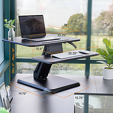 Mount It MI 7957 Height Adjustable Standing Desk Riser 5 H x 26 W x 19. ...
