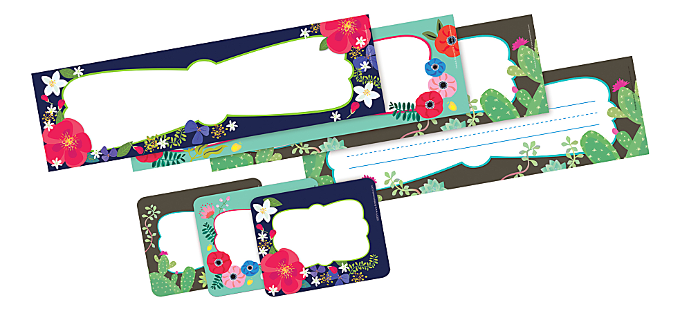 Barker Creek Name Tag & Name Plate Set, Petals & Prickles