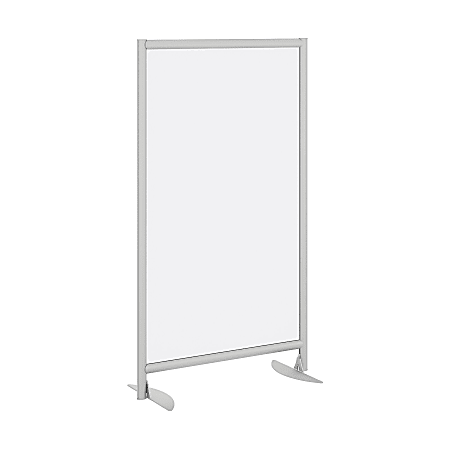 Bush Business Furniture Freestanding Frosted Acrylic Screen With Stationary Base, Standard Delivery