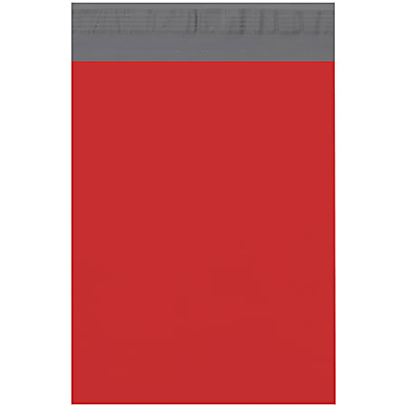 Partners Brand 10" x 13" Poly Mailers, Red, Case Of 100 Mailers