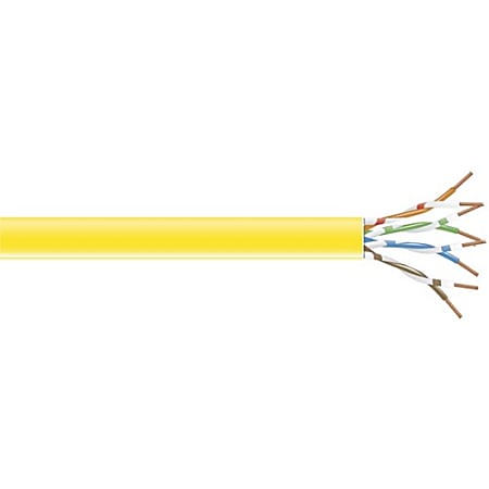 Black Box CAT6 250-MHz Solid Bulk Cable UTP CM PVC YL 1000FT Pull-Box - 1000 ft Category 6 Network Cable for Network Device - Bare Wire - Bare Wire - CM - 24 AWG - Yellow