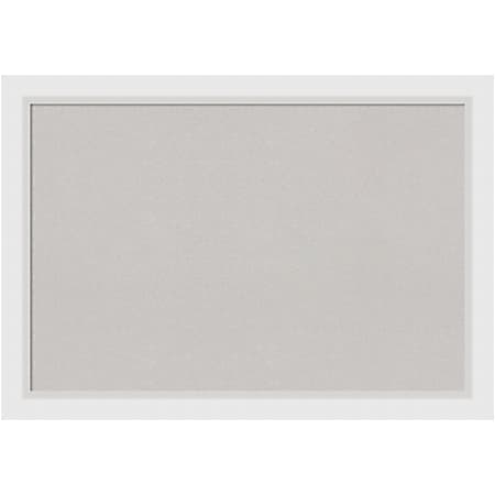 Amanti Art Cork Bulletin Board, 40" x 28", Gray, Blanco White Wood Frame