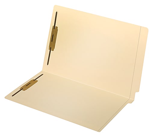 Office Depot® Brand Reinforced End-Tab Fastener Folders, Legal Size, Manila, Pack Of 50 Folders