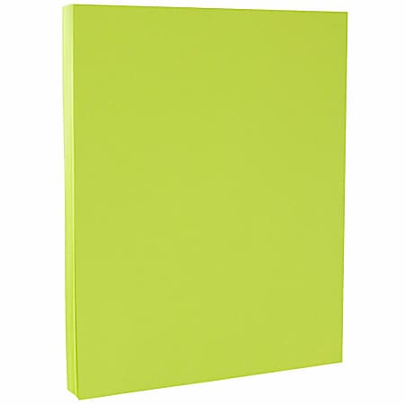 JAM Paper® Card Stock, Wasabi Lime Green, Letter (8.5" x 11"), 65 lb, Pack Of 50