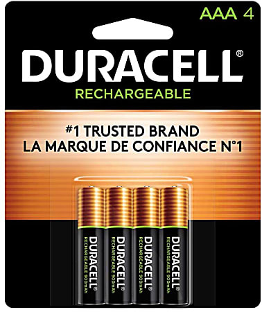 Duracell Rechargeable AAA Batteries, Pack Of 4
