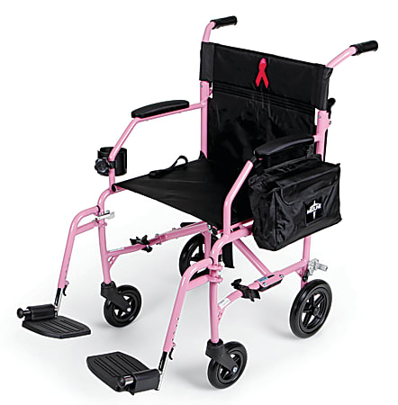 Medline Ultralight Freedom 2 Transport Chair Pink Office Depot