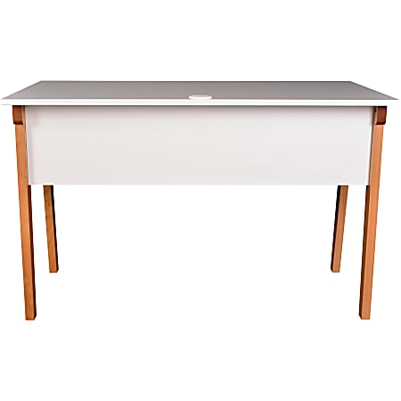 Lorell™ Mid-Century Modern Office Desk, 71"W, Natural/White