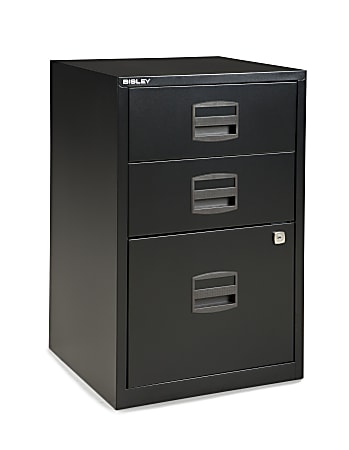 Bisley 14-13/16"D Vertical 3-Drawer Under-Desk File Cabinet,