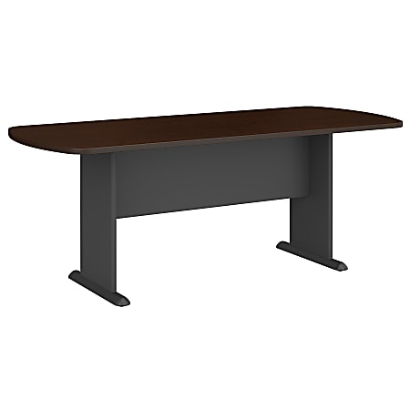 Bush Business Furniture 79"W x 34"D Racetrack Oval Conference Table, Mocha Cherry/Graphite Gray, Standard Delivery