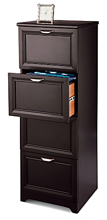 Realspace® Magellan 19”D Vertical 4-Drawer File Cabinet, Espresso