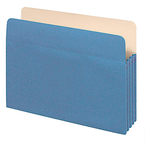 Office Depot® Brand Color File Pockets, 3 1/2" Expansion, 8 1/2" x 11", Letter Size, Blue