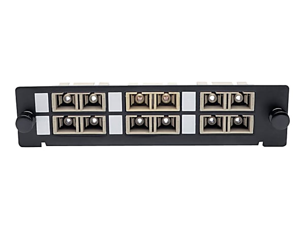 Tripp Lite Toolless Pass-Through Fiber Patch Panel MMF/SMF 6 SC Connectors - Patch panel - SC X 6 - black