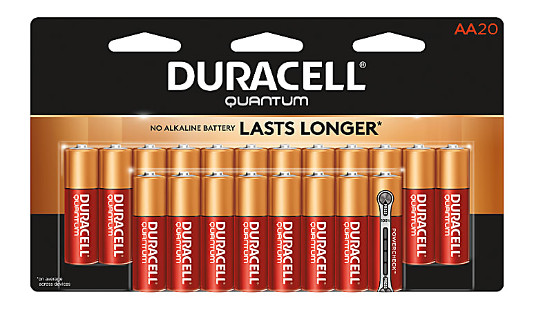 Duracell® Quantum AA Alkaline Batteries, Pack Of 20