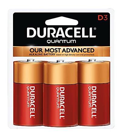 Duracell® Quantum D Alkaline Batteries, Pack Of 3