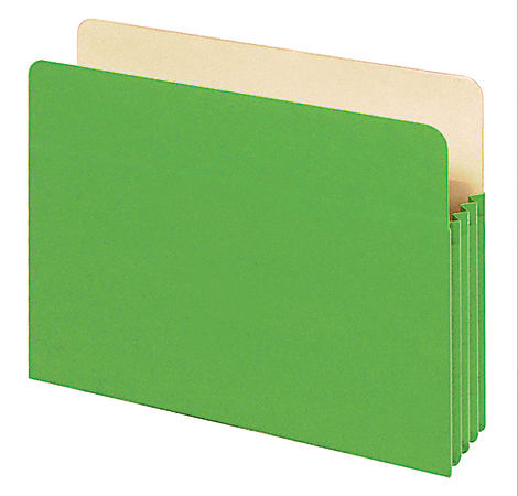 Office Depot® Brand Color File Pockets, 5 1/4" Expansion, 8 1/2" x 11", Letter Size, Green