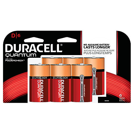 Duracell® Quantum Alkaline D Batteries, Pack Of 6