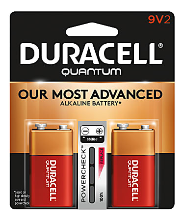 Duracell® Quantum Alkaline 9-Volt Batteries, Pack Of 2