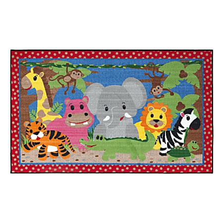 Flagship Carpets Cutie Jungle Rug, Rectangle, 5' x 8', Multicolor
