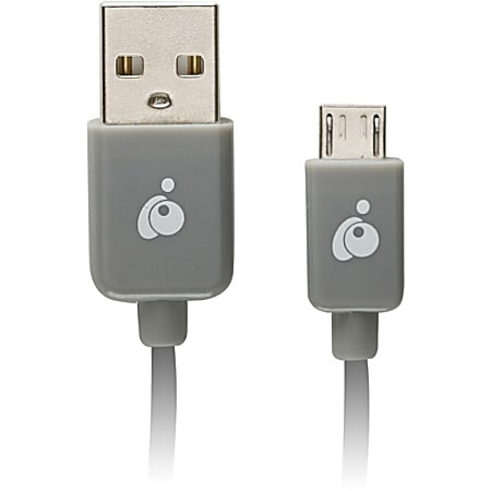 IOGEAR® Charge & Sync USB To Micro USB Cable, Space Gray, 9.8', VM2863