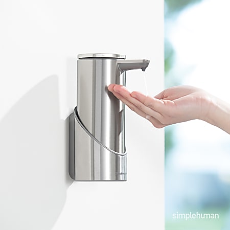 simplehuman 9 oz. Touch-Free Automatic Rechargeable Sensor Liquid Soap  Dispenser, Brushed Stainless Steel 