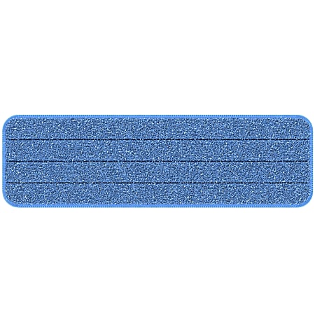 Gritt Commercial Premium Microfiber Hook & Loop Wet Mop Pad, 18", Blue