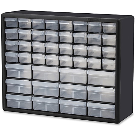 Akro Mils 16 Drawer Plastic Storage Cabinet 8.5 x 6.4 BlackClear