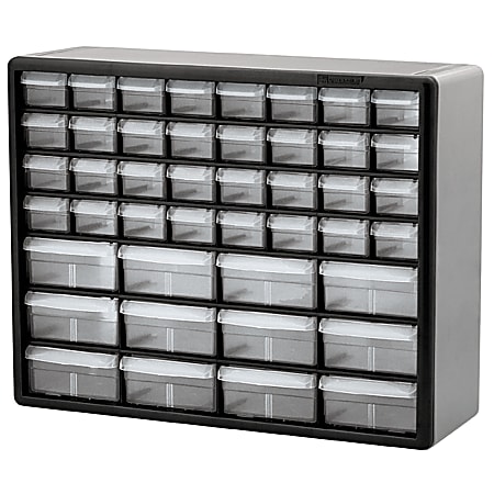 Akro-Mils 16-Drawer Plastic Storage Cabinet, Black