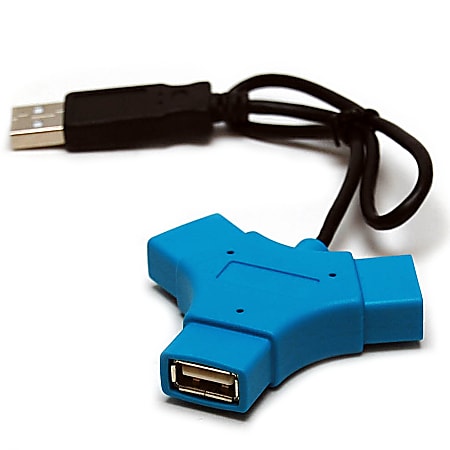 Office Depot® Brand 3-Port USB 2.0 Hub, Assorted Colors (No Color Choice)