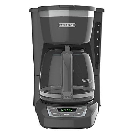 Black+Decker 12-Cup Programmable Coffee Maker, Gray