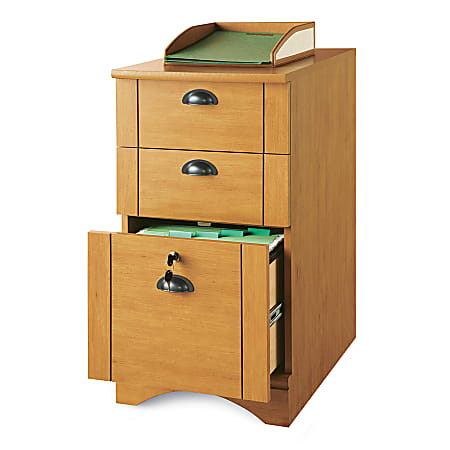 Realspace® Dawson 21-3/4"D Vertical 3-Drawer File Cabinet, Canyon Maple