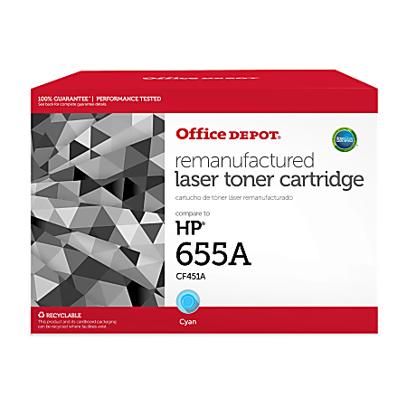 Office Depot® Remanufactured Cyan Toner Cartridge Replacement for HP CF451A, OD655AC