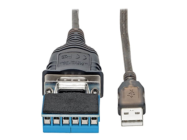 Tripp Lite U209-30N-IND USB to RS485/RS422 FTDI Serial Adapter Cable, 30 in. - First End: 1 x Type A Male USB - Second End: 1 x DB-9 Male Serial - 230 kbit/s - Shielding - Nickel Plated Connector - Gold Plated Contact - Black