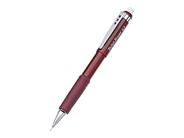 Pentel® Twist-Erase III Mechanical Pencil, #2 Lead, 0.7 mm, Refillable, Red Barrel