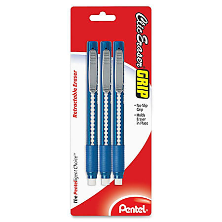 Pentel Clic Eraser, Retractable Eraser Pen Style Grip - Pack of 5 Assorted  Colors with 3 Refills - Yahoo Shopping